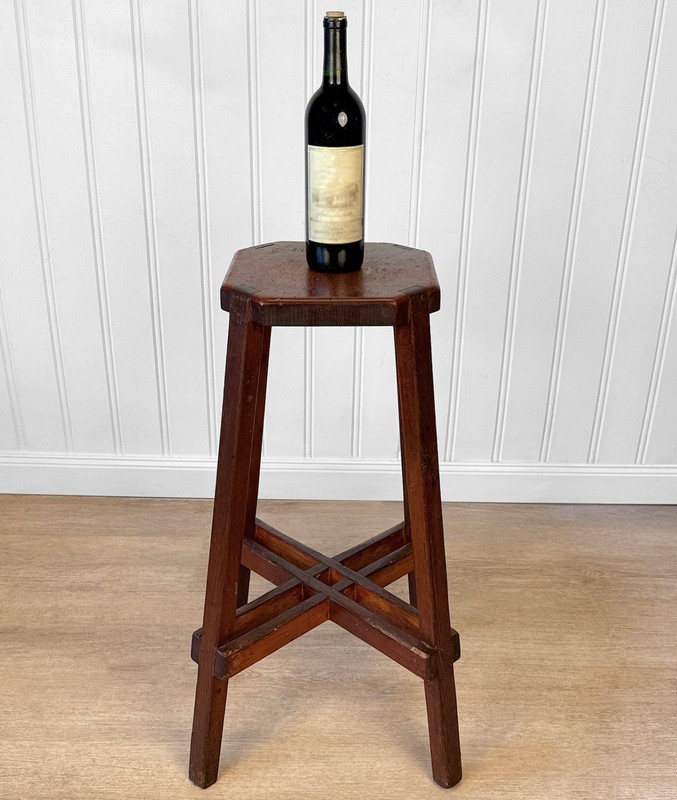 Antique Arts & Crafts Wood Octagonal Plant Stand Table gallery