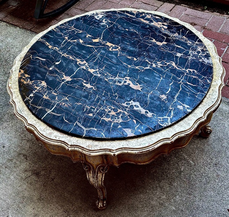 Vintage Italian Rococo / French Regency style marble coffee table