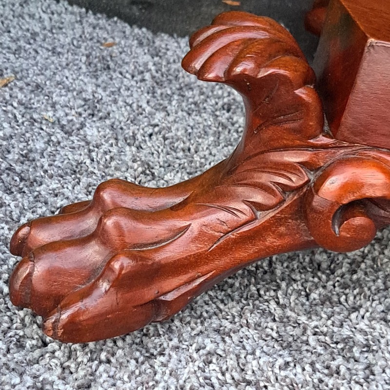 Early 19th-Century Mahogany Regency Game Table Hand Carved Lion’s Paw Feet gallery