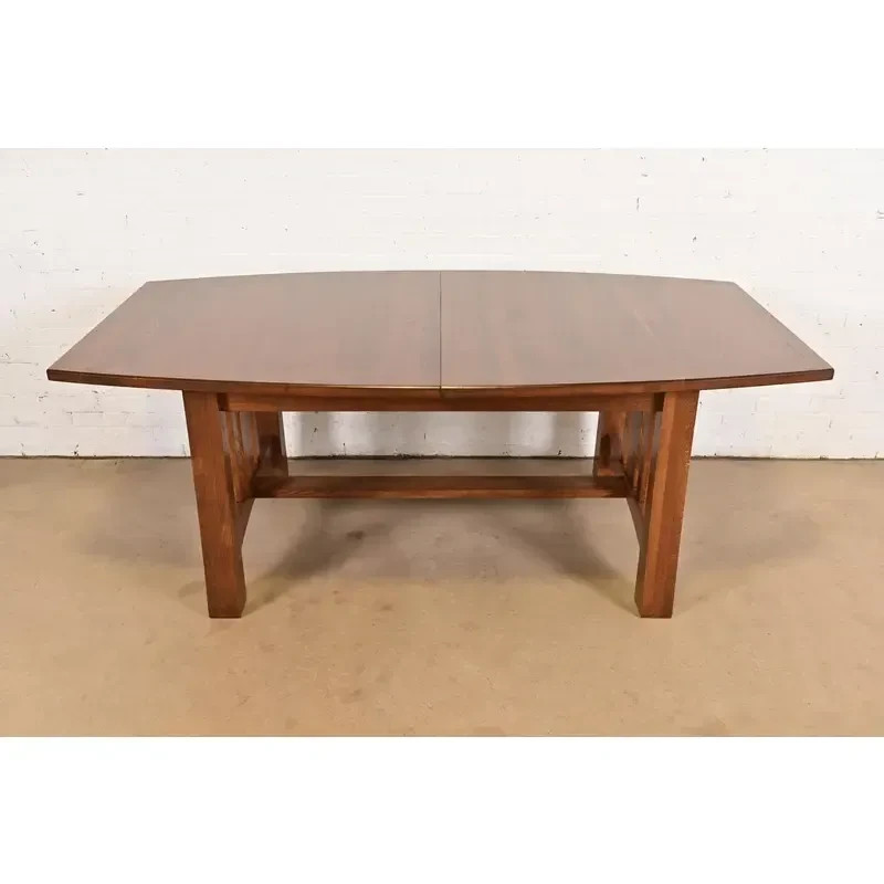 Stickley Style Mission Oak Extension Dining Table, Newly Refinished gallery