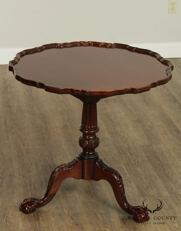 Chippendale Style Carved Mahogany Piecrust Tilt Top Tea Table gallery