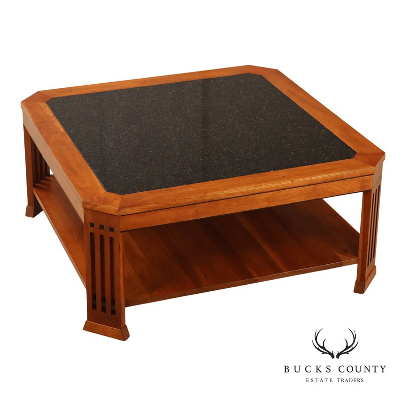 Stickley 21st Century Collection Granite Top Cherry Coffee Table