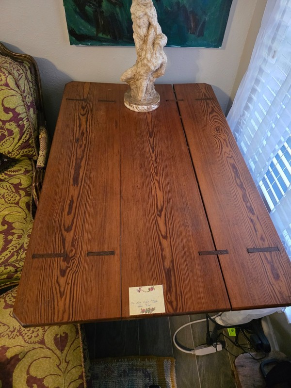 Vintage Table Puzzle table Danish Trestle Table 48 x 31 x 25
