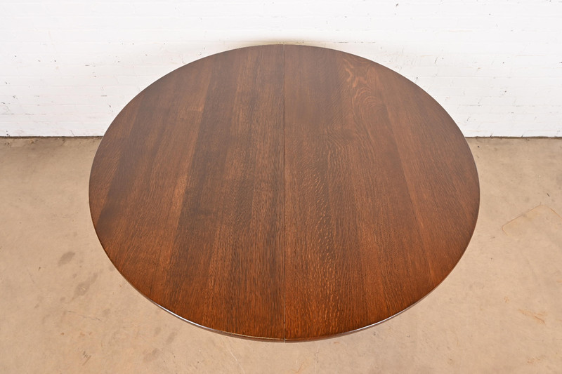 Stickley Brothers Antique Mission Oak Arts & Crafts Pedestal Dining Table gallery