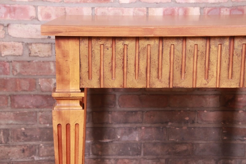 Baker Furniture French Regency Louis XVI Cherry Wood and Parcel Gilt Tea Table gallery