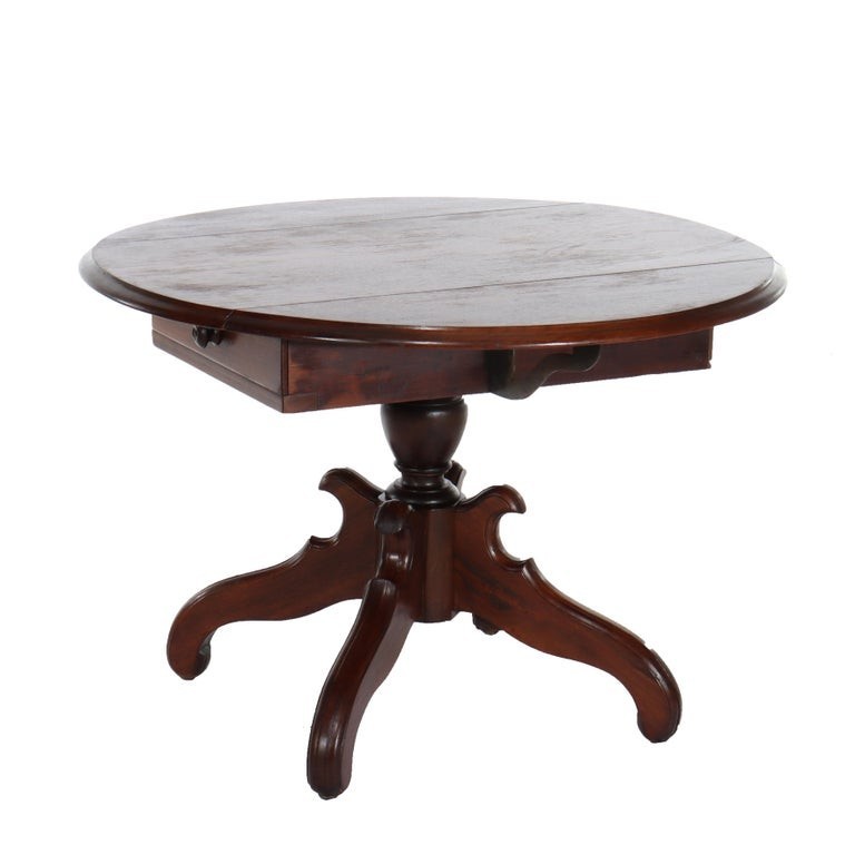Antique Victorian Walnut Drop Leaf Table C1890 gallery