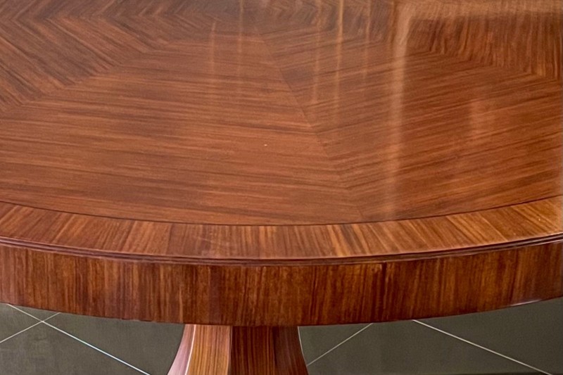 Vintage Walnut Round Pedestal Center Hall Table gallery
