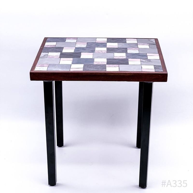 Vintage Mosaic Flower Planter Side Table Wooden | 31x31x32cm gallery