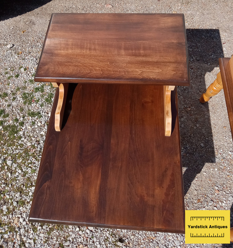 Mid Century Solid Maple Step End Table (1 Table) (SET-56) gallery