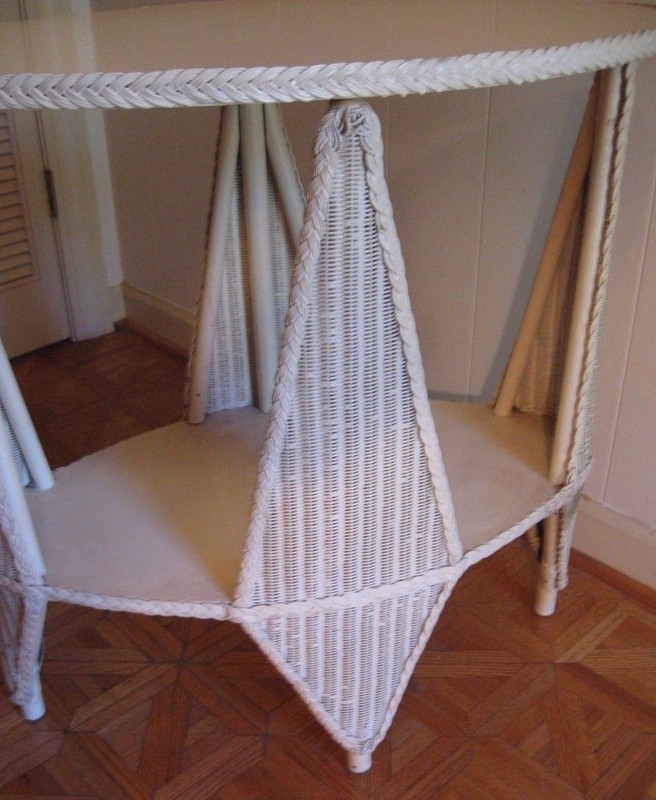 Unique! Wicker & Wood Oval Table - A Heyward-Wakefield Victorian Design gallery