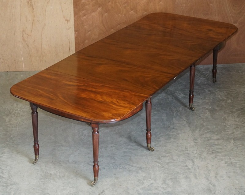 RESTORED ANTIQUE 1830 WILLIAM IV FIGURED MAHOGANY EXTENDING DINING TABLE GILLOWS gallery