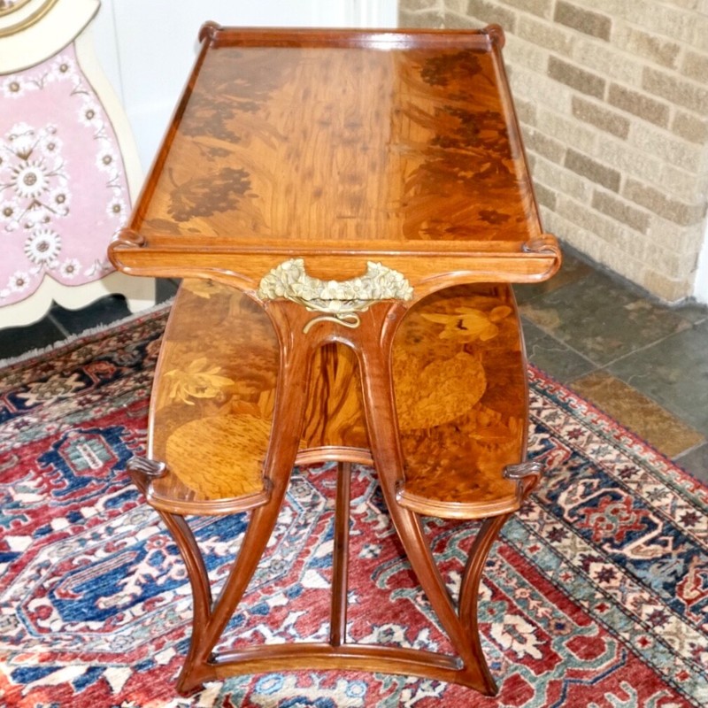 Louis Majorelle Two Tier Marquetry Table gallery