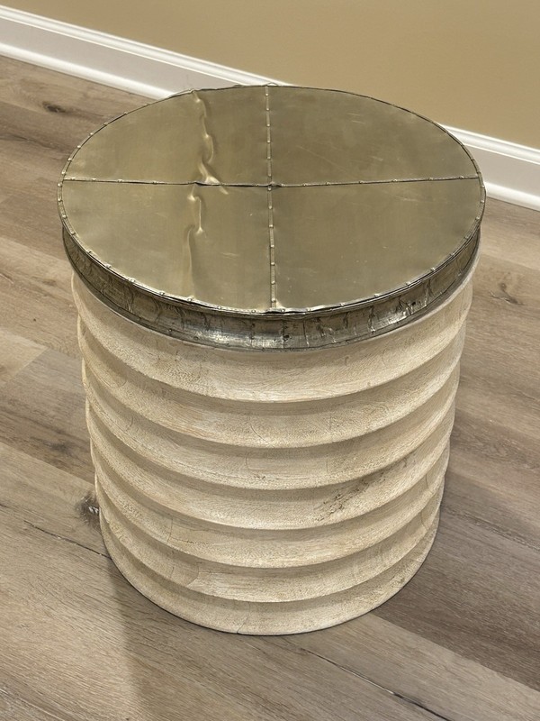 Pair Of Palecek End Tables/Storage Stools Or Planters gallery