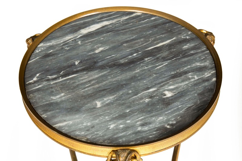 Fine French Louis XVI Bronze and Marble Two-Tier Table Gueridon gallery