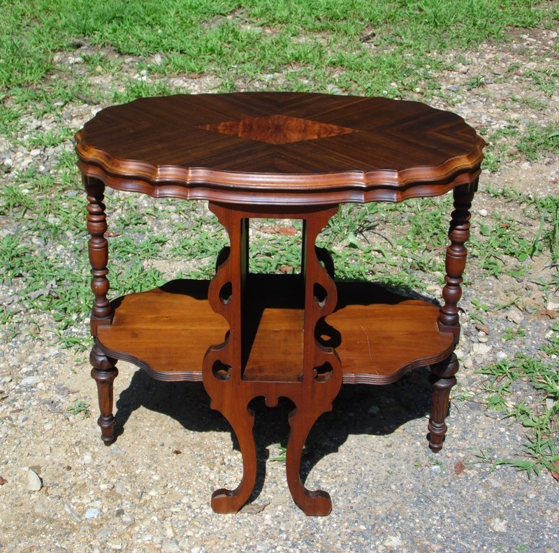 Vintage Art Deco Art Nouveau Walnut Occasional Table Entry Stand