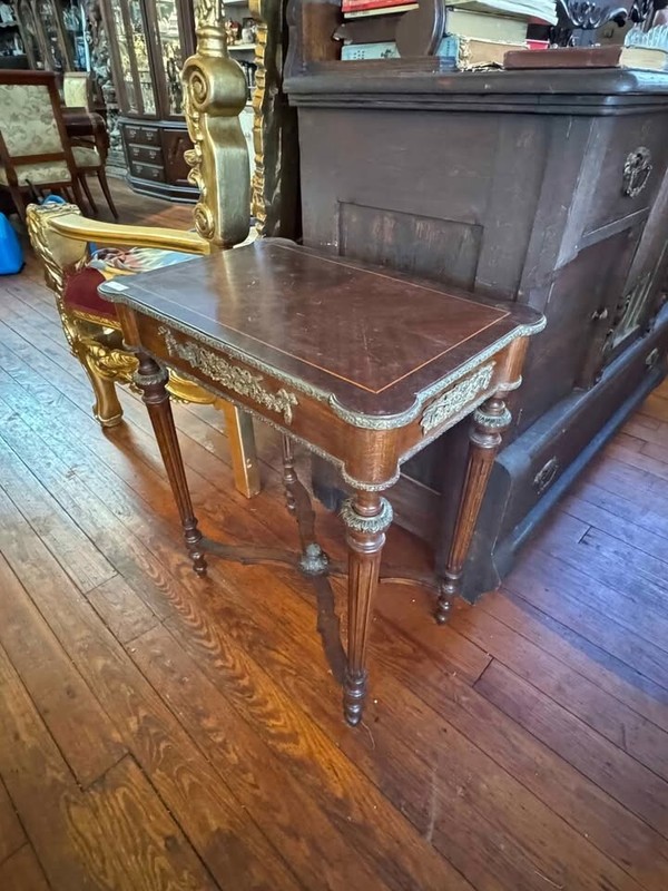 Bronze French Inlaid Side Table gallery