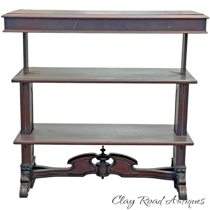 antique metamorphic victorian console table to Dumb waiter servering stand 1870