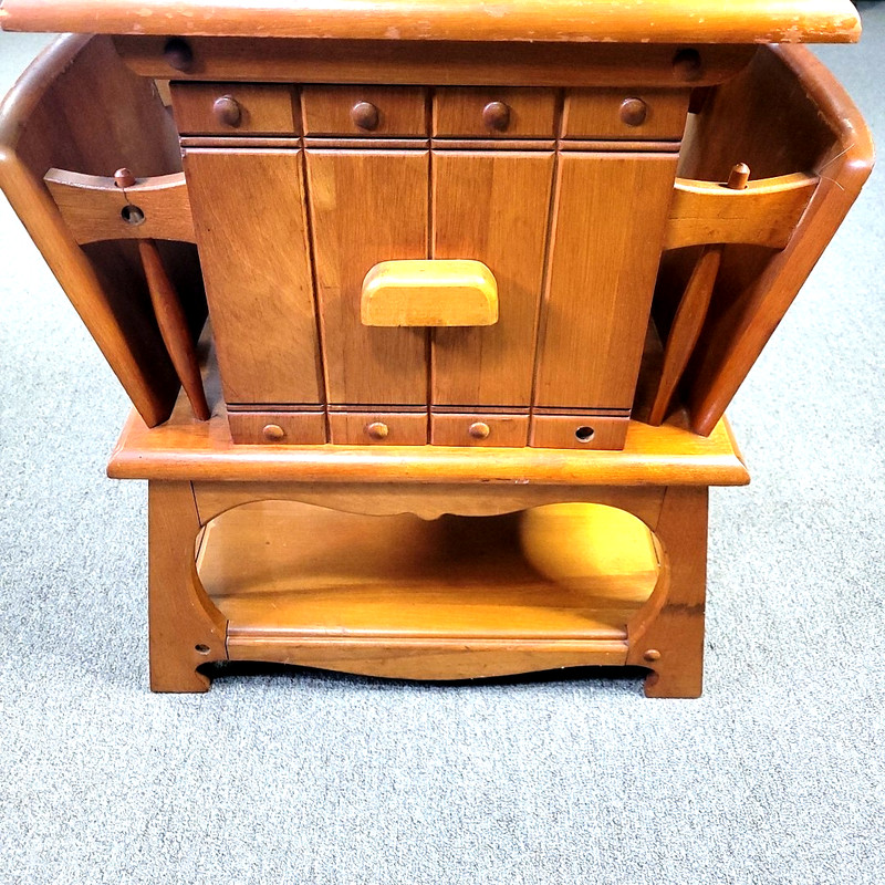 Vintage Mid Century Solid Walnut Smoke Stand Table gallery