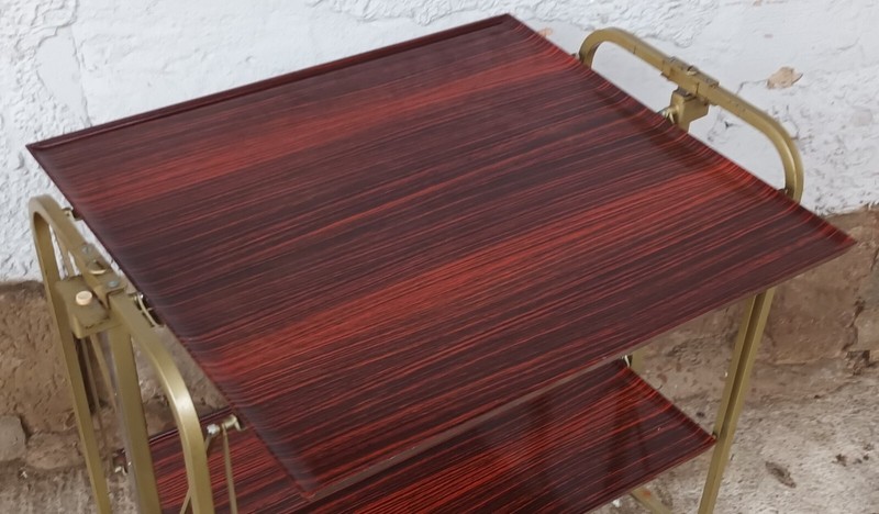 Dinett Serving Cart Tea Table Side Table Variety Bremshey Mahogany 70s gallery