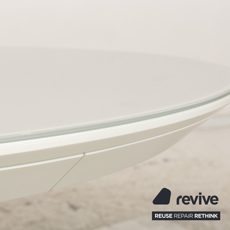 Bacher TODO Wood Glass Dining Table White gallery