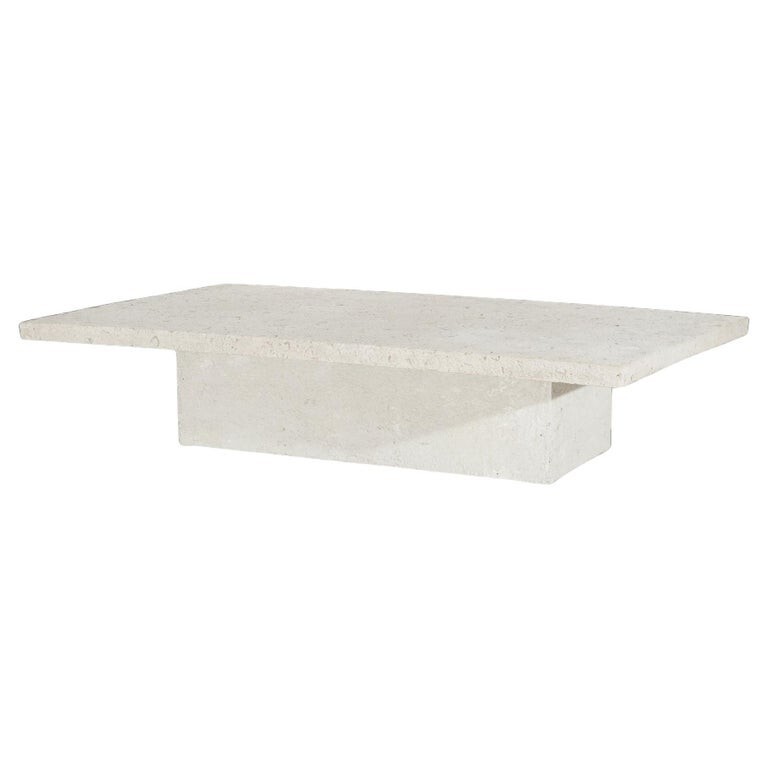Mid Century Modern Cast Hardstone Indoor/Outdoor Cocktail Table w/Fossils 20thC