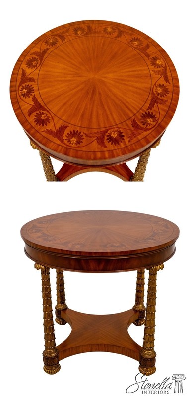 L71329: MAITLAND SMITH Round Mahogany Brass Base Center Table