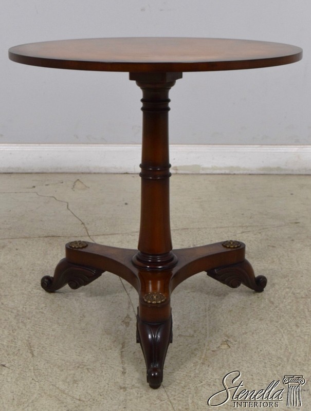 L65084EC: Regency Style Burl Walnut Round Pedestal Table gallery