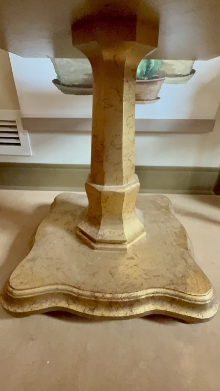 Vintage Mid-Century Hollywood Regency Marble Top Pedestal End Table: 1950-1960 gallery