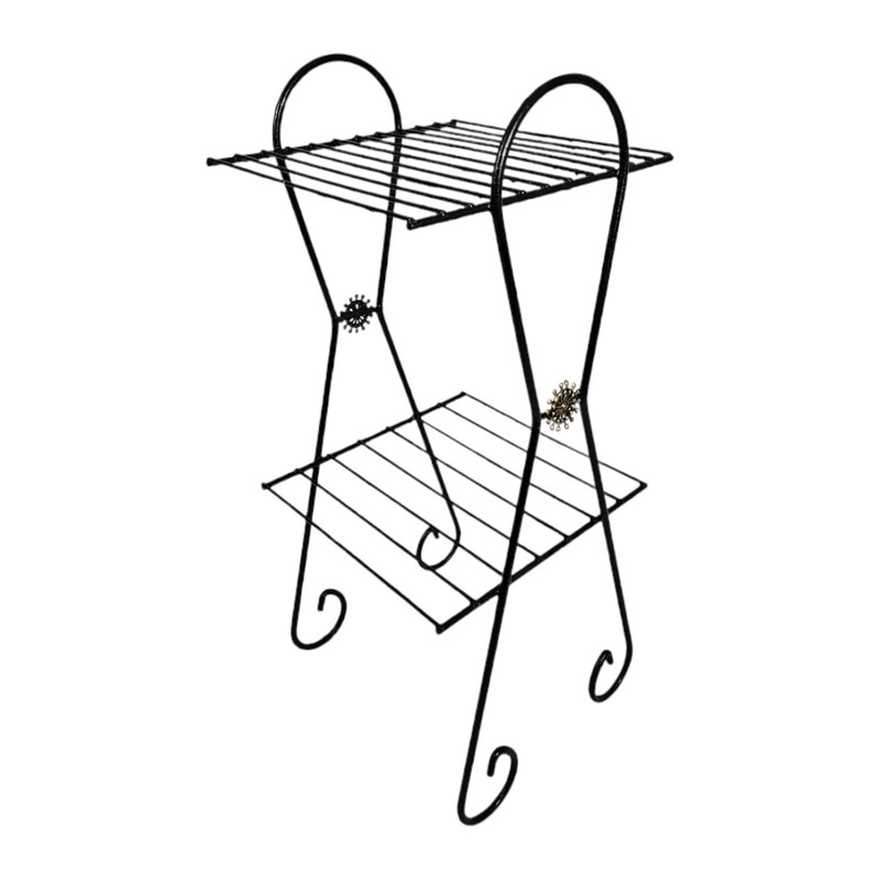 Vintage Metal Wire Table Plant Stand Atomic Starburst Mid-Century Modern Retro