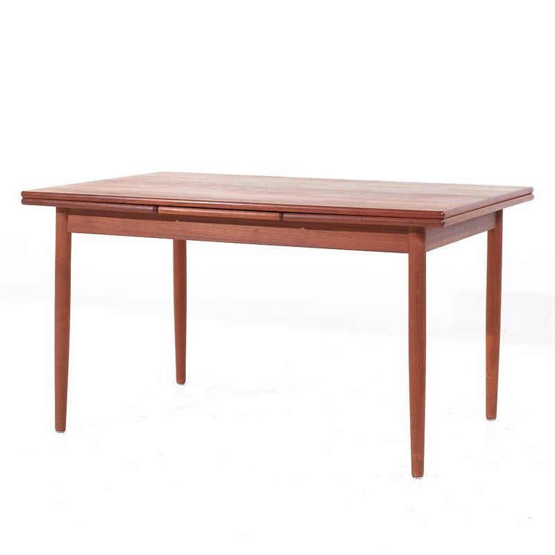 Kurt Ostervig Style Mid Century Teak Hidden Leaf Dining Table gallery