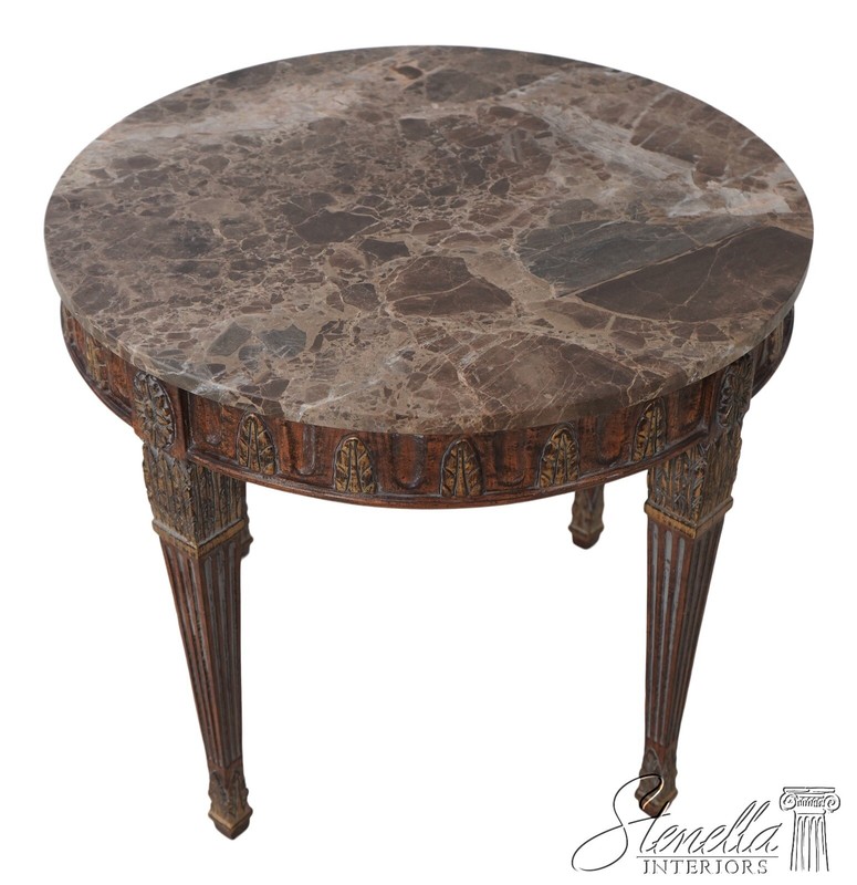L64123EC: Italian Style Round Marble Top Lamp Table
