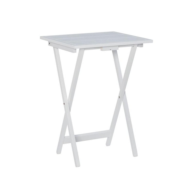 Linon Lisbon Five Piece Wood Tray Table Set in Whitewash gallery