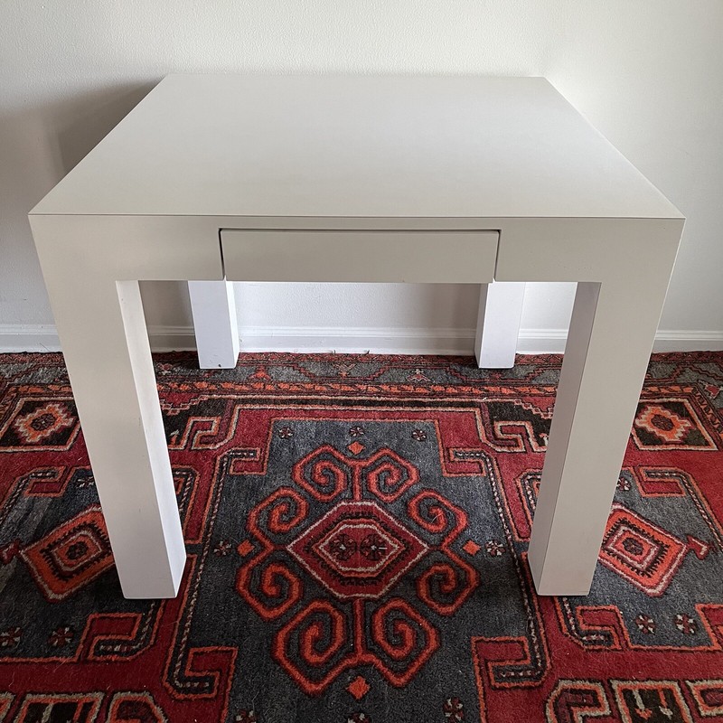 Vintage Parsons Game Table Desk 1980s Laminate Postmodern gallery