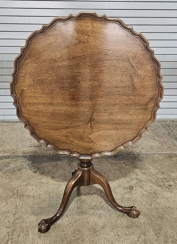 Kittinger Old Dominion Carved Chippendale Mahogany Tilt Top Table Ball & Claw gallery