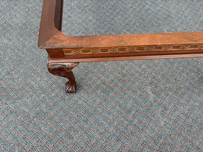 63903 Solid Mahogany Chippendale Glass Top Coffee Table Stand gallery