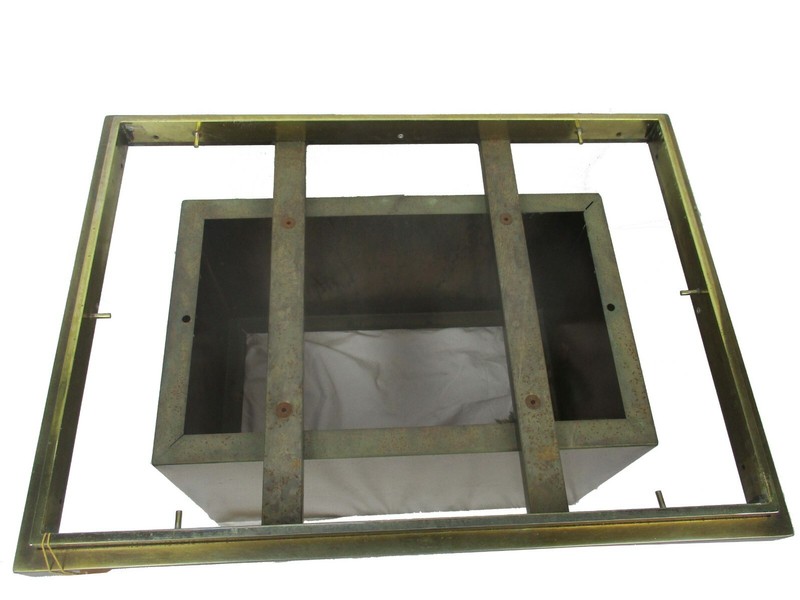 Belgo Chrome Coffee table 70s Art Design Brushed Metal Marble top Extremely Rare gallery