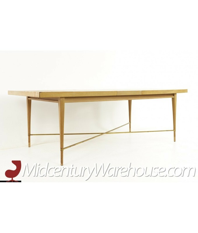Paul McCobb for Calvin Mid Century Brass X Base Dining Table gallery