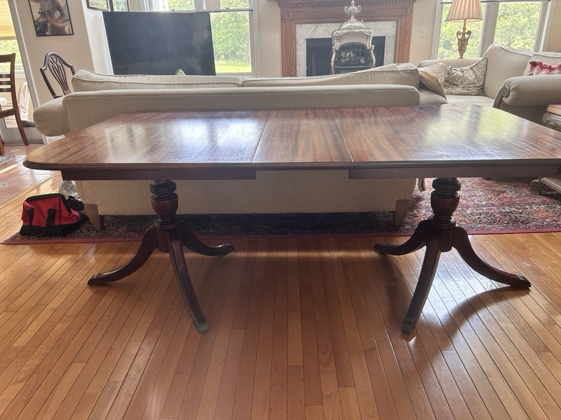 1940s Duncan Phyfe-Style Dining Table – Black Walnut — 75 by 42 inches