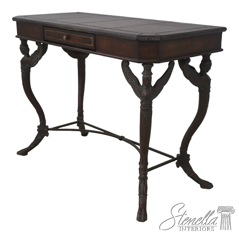 LF71087: Leather Top Metal Base 1 Drawer Console Table