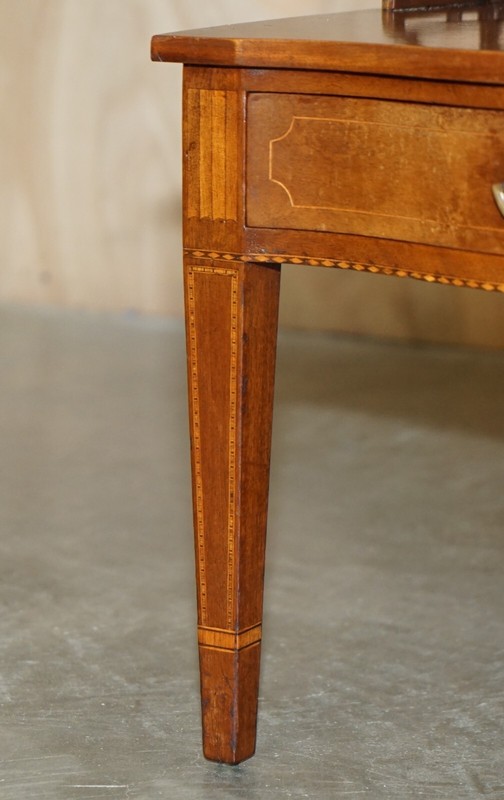 PAIR OF WALNUT FRET WORK CARVED THOMAS CHIPPENDALE SHERATON REVIVAL SIDE TABLES gallery