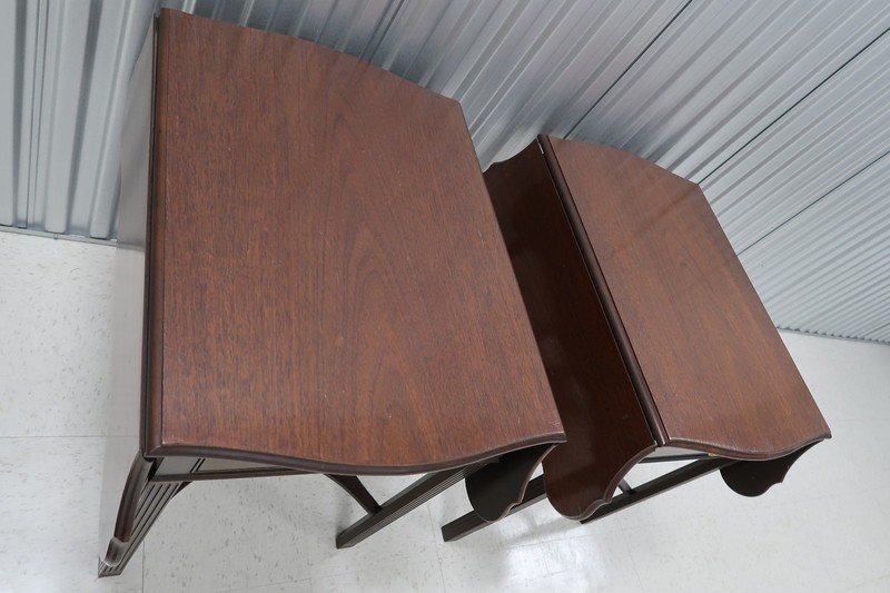 Pair Councill Mahogany Chippendale Drop Leaf Large End Tables gallery