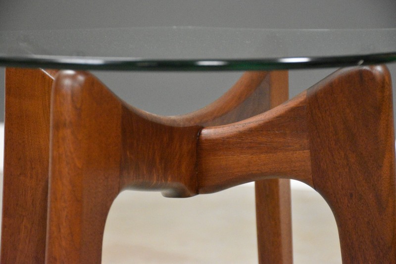 Refinished Adrian Pearsall Walnut and Glass End Tables - A Pair gallery