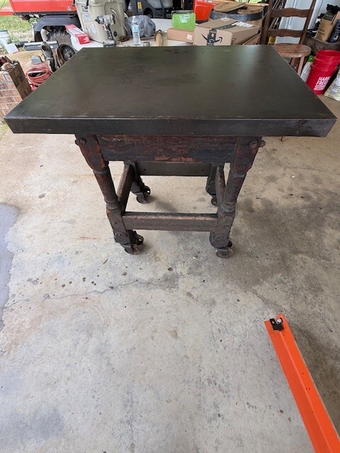 Antique Printers Table, Industrial Die Cart, Antique Turtle Top Table gallery