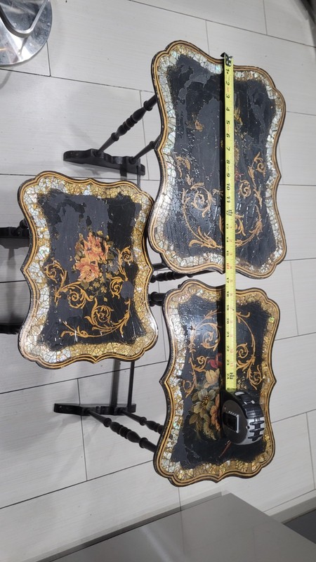 English Papier Mache nesting tables - Victorian era gallery