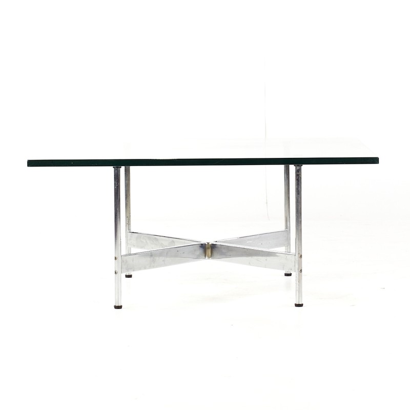 Laverne International Mid Century Chrome and Glass Coffee Table gallery