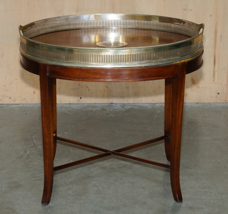 ANTIQUE HAND SAWN MAHOGANY GEORGIAN 1810 BRASS GALLERY RAIL COFFEE TABLE CIRCA gallery