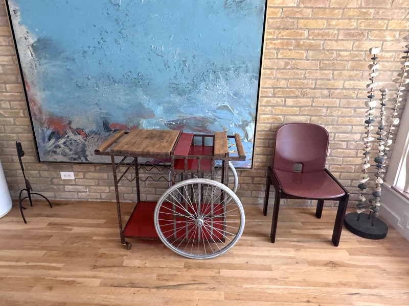 Bill Sanders California Design Iron Wood Acrylic Bar Cart Table Vtg Mcm gallery