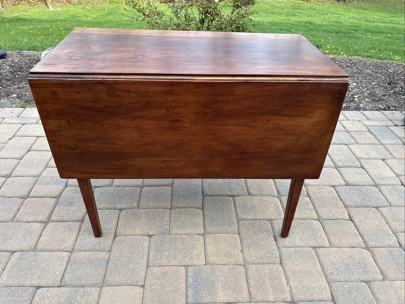 Antique Cherry Drop Leaf Table 1800s Primitive 47” x 36” Wide 28.5” High