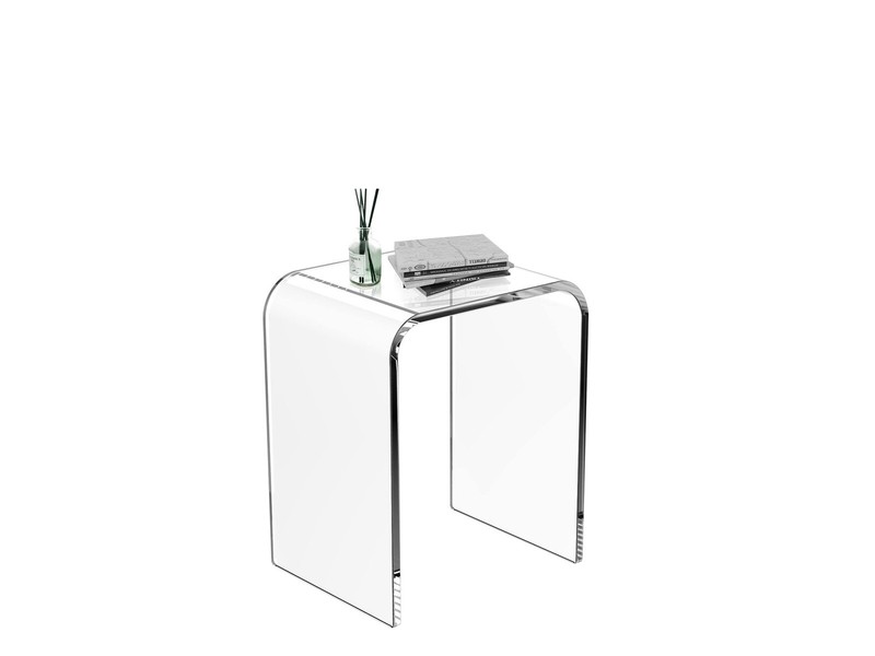 WAHFAY Acrylic End Table, 16" L × 12" W × 18" H Transparent Small Side Table gallery