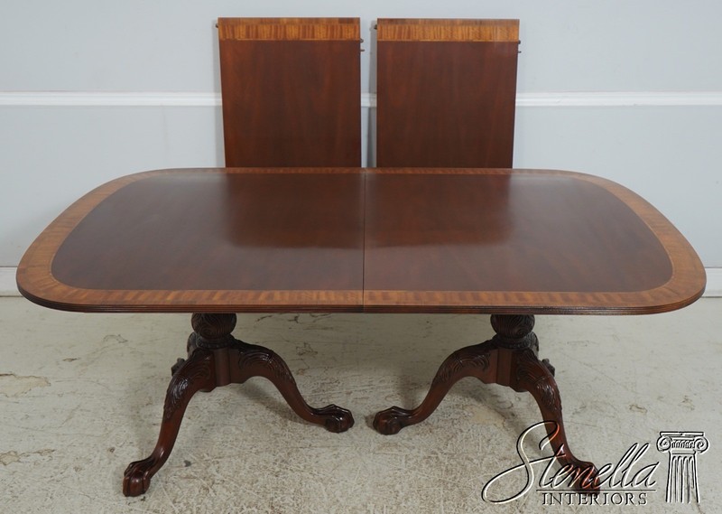 L69926: COUNCILL CRAFTSMEN Mahogany Inlaid Double Pedestal Dining Table gallery